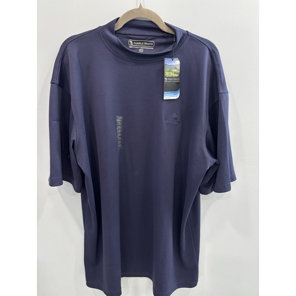 Pebble Beach Dry Luxe Performance Men's XL Shirt Navy Blue Moisture Wicking NWT - Picture 4 of 10